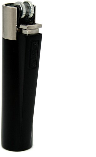 Clipper Feuerzeug Metall Black and Silver schwarz