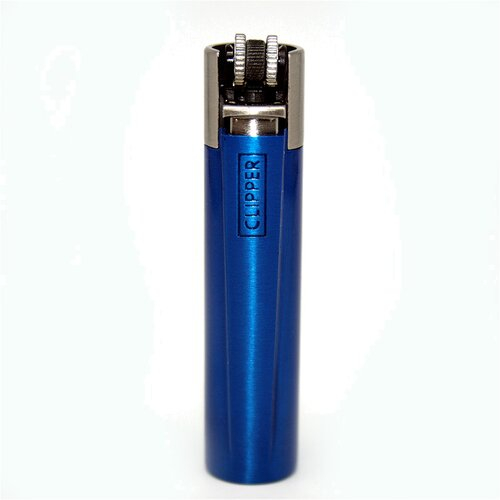 Clipper Feuerzeug Metall Blue and Silver blau