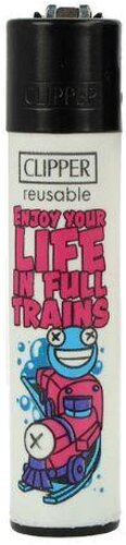 Clipper Feuerzeug Denglish 7 1v4 ENJOY YOUR LIFE IN FULL TRAINS