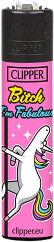 Clipper Feuerzeug Einhorn Slogan BITCH I AM FABULOUS Clipper Feuerzeug Einhorn Slogan BITCH I AM FABULOUS