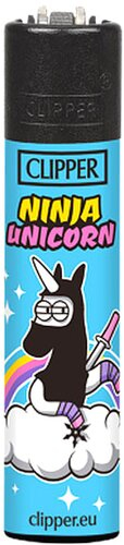 Clipper Feuerzeug Einhorn Slogan NINJA UNICORN