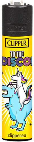 Clipper Feuerzeug Einhorn Slogan TO THE DISCO Clipper Feuerzeug Einhorn Slogan TO THE DISCO