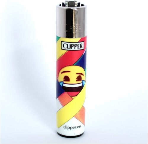 Clipper Feuerzeug Emoji Mix 2 Tränen Lach Smiley - 3/4