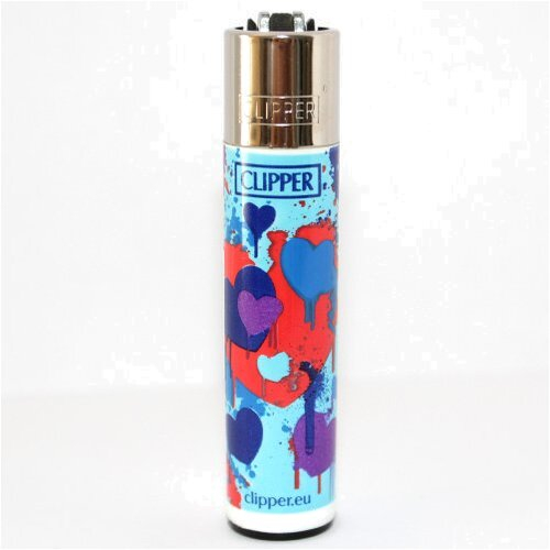 Clipper Feuerzeug Herzen Farbkleckse - 2v4