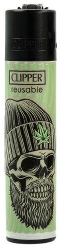 Clipper Feuerzeug Hipster Skulls 1v4 Totenkopf mit Weedblatt Mütze Clipper Feuerzeug Hipster Skulls 1v4 Totenkopf mit Weedblatt Mütze