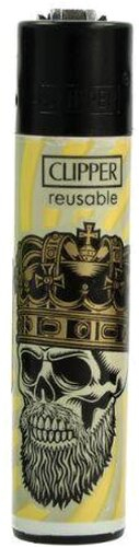 Clipper Feuerzeug Hipster Skulls 2v4 Totenkopf mit Krone Clipper Feuerzeug Hipster Skulls 2v4 Totenkopf mit Krone