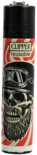 Clipper Feuerzeug Hipster Skulls 4v4 Totenkopf mit Helm Clipper Feuerzeug Hipster Skulls 4v4 Totenkopf mit Helm