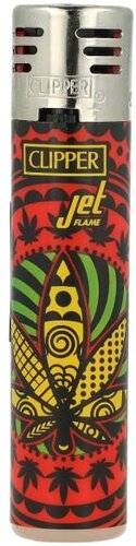 Clipper Feuerzeug Jet-Flame Mandala Leaves 1v4