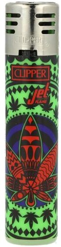 Clipper Feuerzeug Jet-Flame Mandala Leaves 4v4