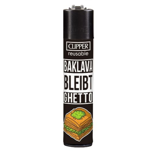 Clipper Feuerzeug Jugendwort 7 3v4 BAKLAVA BLEIBT GHETTO Clipper Feuerzeug Jugendwort 7 3v4 BAKLAVA BLEIBT GHETTO