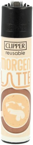 Clipper Feuerzeug Kaffeepause 1v4 Morgen Latte