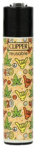 Clipper Feuerzeug Leaf Pattern 2v4 Hanfblatt, Hand, 420, Smiley Clipper Feuerzeug Leaf Pattern 2v4 Hanfblatt, Hand, 420, Smiley