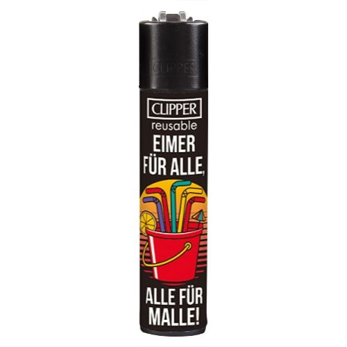 Clipper Feuerzeug Malle 1v4 EIMER FÜR ALLE. ALLE FÜR MALLE! Clipper Feuerzeug Malle 1v4 EIMER FÜR ALLE. ALLE FÜR MALLE!