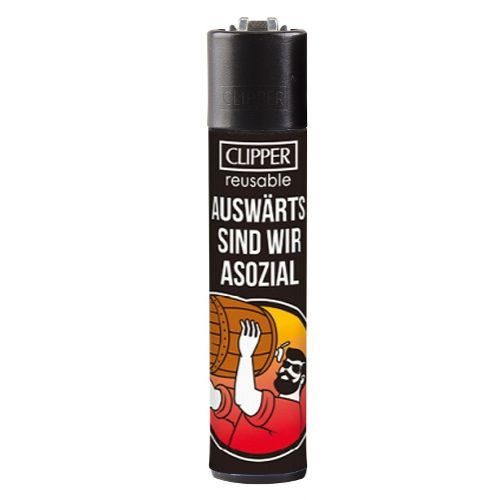 Clipper Feuerzeug Malle 3v4 AUSWÄRTS SIND WIR ASOZIAL Clipper Feuerzeug Malle 3v4 AUSWÄRTS SIND WIR ASOZIAL