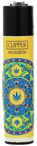 Clipper Feuerzeug Mandala 7 1v4 Mandala mit Hanfblatt Clipper Feuerzeug Mandala 7 1v4 Mandala mit Hanfblatt