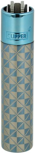 Clipper Feuerzeug Metall British Blau