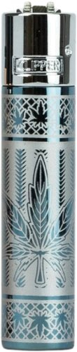 Clipper Feuerzeug Metall Good Grass Blau