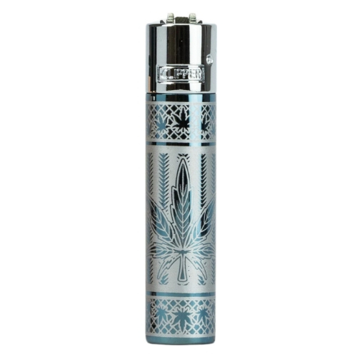 Clipper Feuerzeug Metall Good Grass Blau