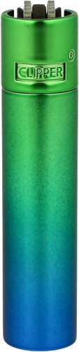 Clipper Feuerzeug Metall Peacock Matt Grün/Blau
