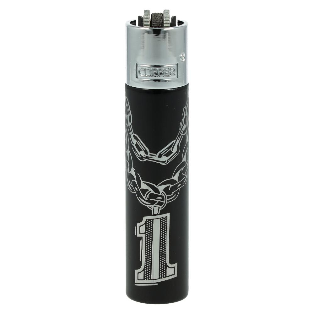 Clipper Feuerzeug Metallkette mit Zahl Silber Clipper Feuerzeug Metallkette mit Zahl Silber