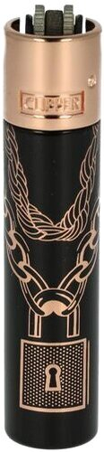 Clipper Feuerzeug Metallkette mit Schloss Rosé Clipper Feuerzeug Metallkette mit Schloss Rosé
