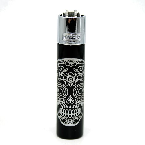 Clipper Feuerzeug Metall Mex Skulls silber Clipper Feuerzeug Metall Mex Skulls silber