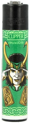 Clipper Feuerzeug Nordic Gods 3v4 Maske Grün Clipper Feuerzeug Nordic Gods 3v4 Maske Grün