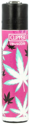 Clipper Feuerzeug Pink Leaves 1v4 Hanfblatt Nr.1