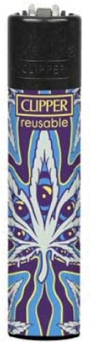 Clipper Feuerzeug Psychedelic Leaf 1v4 Hanfblatt mit Augen Clipper Feuerzeug Psychedelic Leaf 1v4 Hanfblatt mit Augen