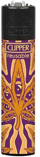 Clipper Feuerzeug Psychedelic Leaf 2v4 Hanfblatt mit Augen Clipper Feuerzeug Psychedelic Leaf 2v4 Hanfblatt mit Augen