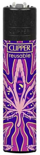 Clipper Feuerzeug Psychedelic Leaf 3v4 Hanfblatt mit Augen Clipper Feuerzeug Psychedelic Leaf 3v4 Hanfblatt mit Augen