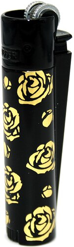 Clipper Feuerzeug Metall Rose of Gold schwarz