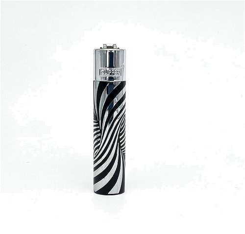 Clipper Feuerzeug Metall schwarz-silber