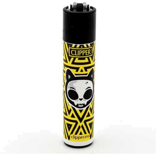 Clipper Feuerzeug Skulls 17 - 1v4 Gelb Katze