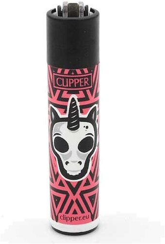 Clipper Feuerzeug Skulls 17 - 3v4 Pink Einhorn