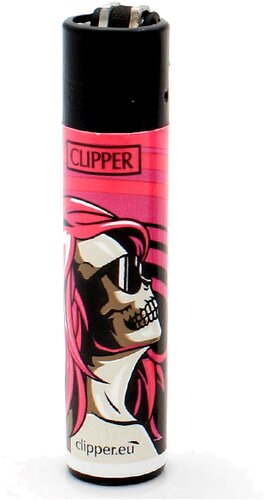 Clipper Feuerzeug Skulls 18 Rosa 1v4