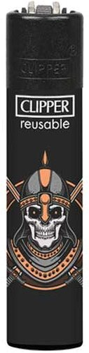 Clipper Feuerzeug Skulls 22 3v4 Totenkopf mit Rüstung