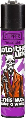 Clipper Feuerzeug Skulls 23 3v4 HOLD THE LINE …THIS May Take a While