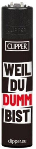 Clipper Feuerzeug Slogan 18 - 1/4 Weil du dumm bist Clipper Feuerzeug Slogan 18 - 1/4 Weil du dumm bist