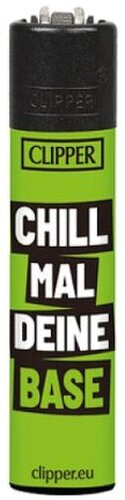 Clipper Feuerzeug Slogan 18 - 4/4 Chill mal deine Base Clipper Feuerzeug Slogan 18 - 4/4 Chill mal deine Base