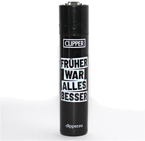 Clipper Feuerzeug Slogan 22 - 2/4 FRÜHER WAR ALLES BESSER Clipper Feuerzeug Slogan 22 - 2/4 FRÜHER WAR ALLES BESSER