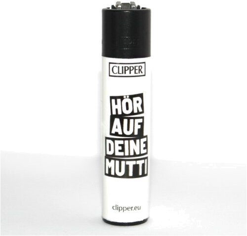 Clipper Feuerzeug Slogan 22 - 4/4 HÖR AUF DEINE MUTTI