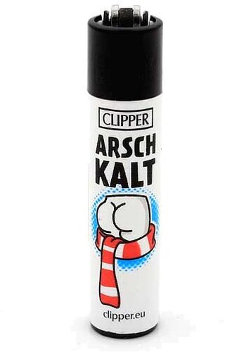 Clipper Feuerzeug Slogan 25 - 2v4 ARSCH KALT