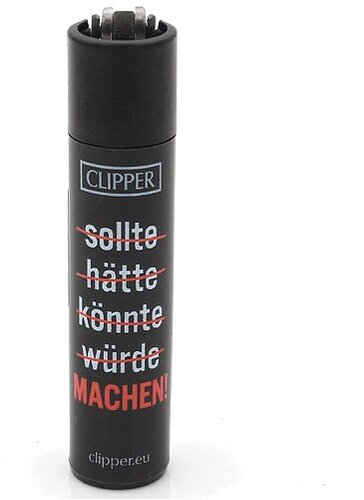 Clipper Feuerzeug Slogan 26 - 3v4 MACHEN Clipper Feuerzeug Slogan 26 - 3v4 MACHEN