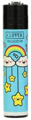 Clipper Feuerzeug Sun & Rain 2v4 Regenbogen mit Wolken und Sternen Clipper Feuerzeug Sun & Rain 2v4 Regenbogen mit Wolken und Sternen