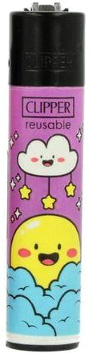 Clipper Feuerzeug Sun & Rain 4v4 Wolke mit Sternen und Sonne Clipper Feuerzeug Sun & Rain 4v4 Wolke mit Sternen und Sonne