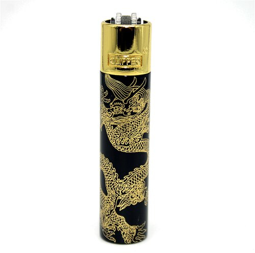 Clipper Feuerzeug Metall Super Dragons gold
