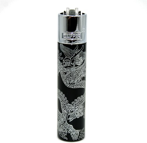 Clipper Feuerzeug Metall Super Dragons silber