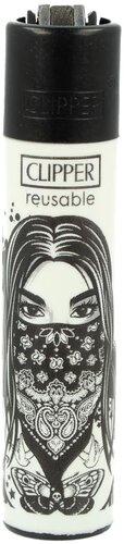 Clipper Feuerzeug Tattoo Girls 1v4 Tätowierte Frau mit Bandana Clipper Feuerzeug Tattoo Girls 1v4 Tätowierte Frau mit Bandana