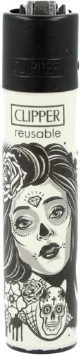Clipper Feuerzeug Tattoo Girls 3v4 Tätowierte Frau mit Gesichtstattoos